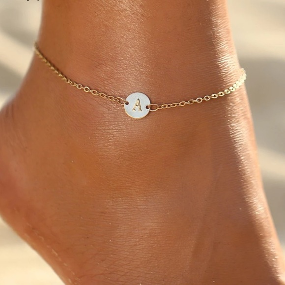 Initial Letter Chic Minimalist Boho Cute Anklet - Picture 2 of 11